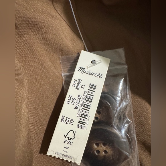 Madewell Plaid Double Breasted Blazer Mens XL Tan Brown Woven Sport Coat - Picture 8 of 9